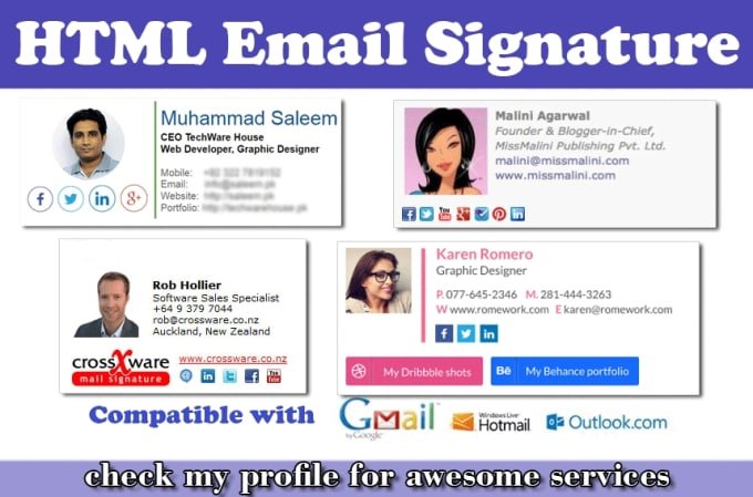 saleemwebs - fiverr - I Will Design Clickable Email Signature